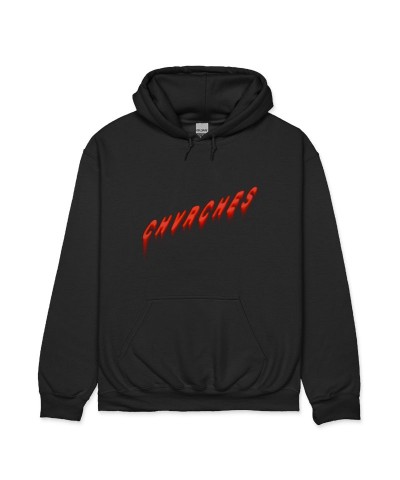 CHVRCHES Red Falloff Logo Hoodie (Black) $5.41 Sweatshirts