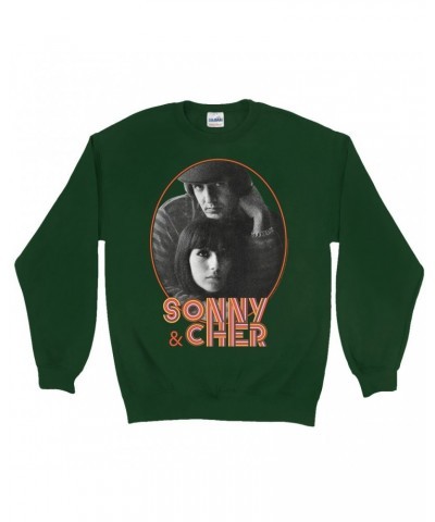 Sonny & Cher Sweatshirt | Caesar And Cleo Photo And Retro Frame Distressed Sweatshirt $10.91 Sweatshirts