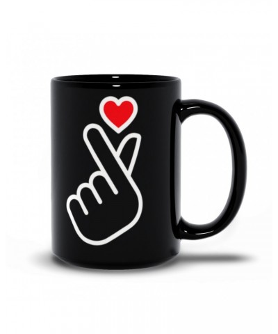 Music Life Mug | Kpop Finger Heart Design Mug $7.10 Drinkware