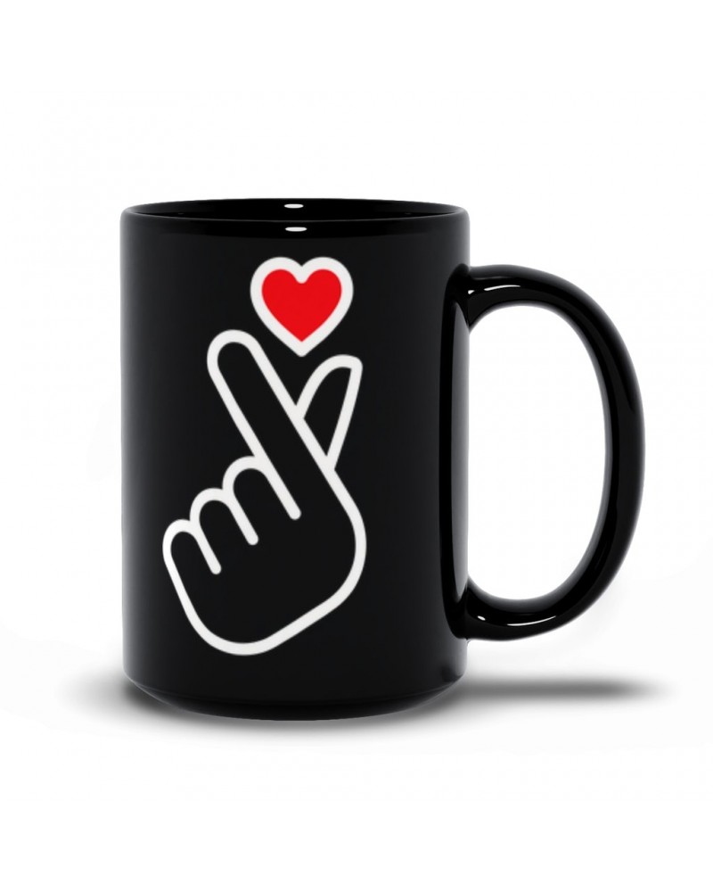 Music Life Mug | Kpop Finger Heart Design Mug $7.10 Drinkware