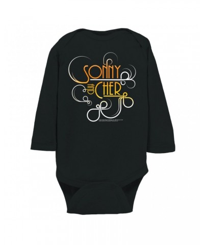 Sonny & Cher Long Sleeve Bodysuit | Mod TV Retro Logo Bodysuit $7.51 Shirts