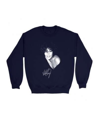 Whitney Houston Sweatshirt | White Whitney Photo And Signature Sweatshirt $9.16 Sweatshirts