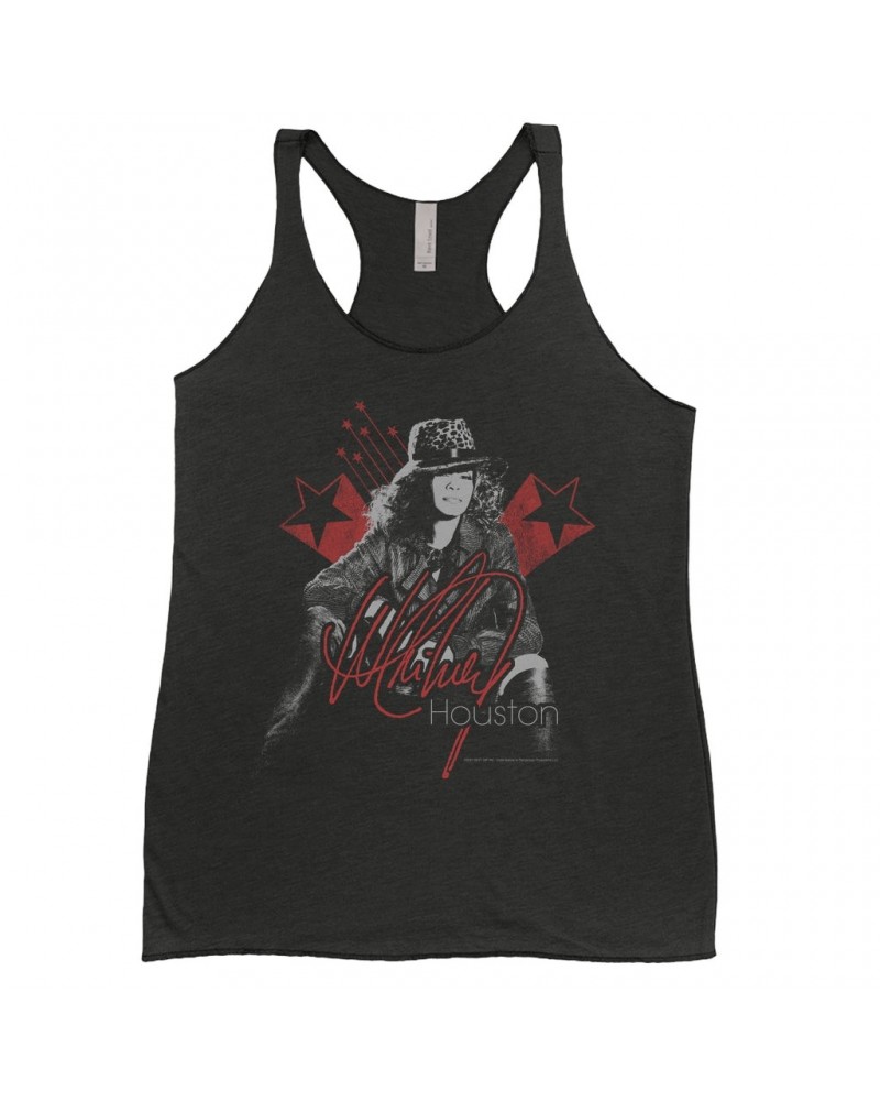 Whitney Houston Ladies' Tank Top | Red Star Design Distressed Shirt $5.60 Shirts