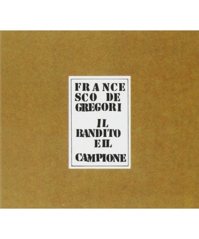 Francesco De Gregori IL BANDITO E IL CAMPIONE CD $7.74 CD