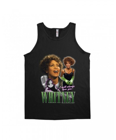 Whitney Houston Unisex Tank Top | I Will Always Love You Green Photo Collage Design Shirt $4.89 Shirts