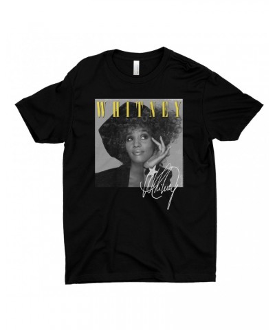 Whitney Houston T-Shirt | Whitney Black And White Star Photo With Logo Distressed Shirt $6.43 Shirts