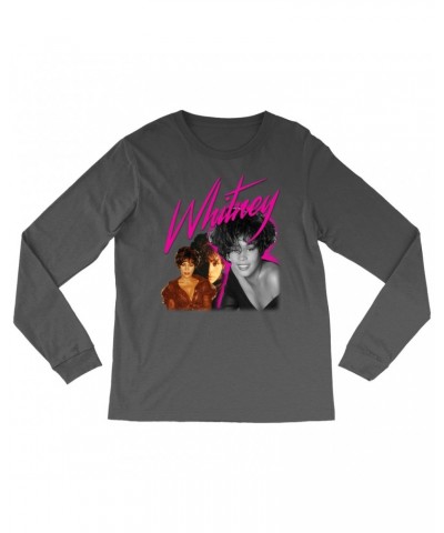 Whitney Houston Long Sleeve Shirt | Whitney Pink Pop Art Photo Collage Design Shirt $4.00 Shirts