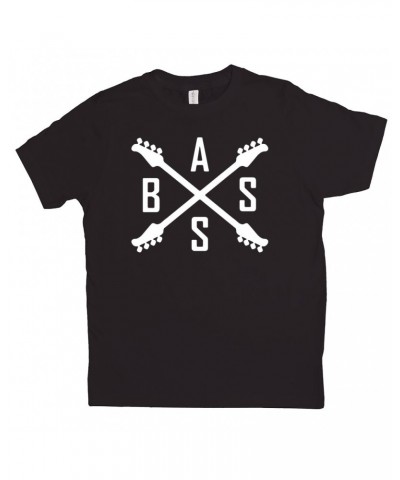 Music Life Kids T-shirt | Bass Player Emblem Kids Tee $9.11 Kids