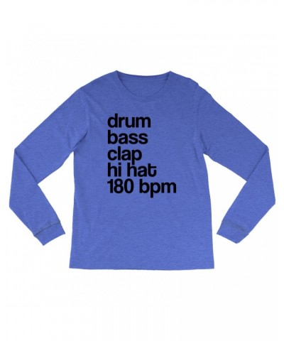 Music Life Heather Long Sleeve Shirt | Drum Bass Clap Shirt $8.77 Shirts