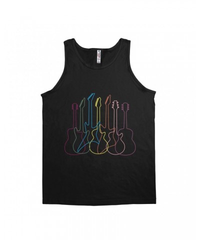 Music Life Unisex Tank Top | Spectrum Guitar Shapes Shirt $8.27 Shirts