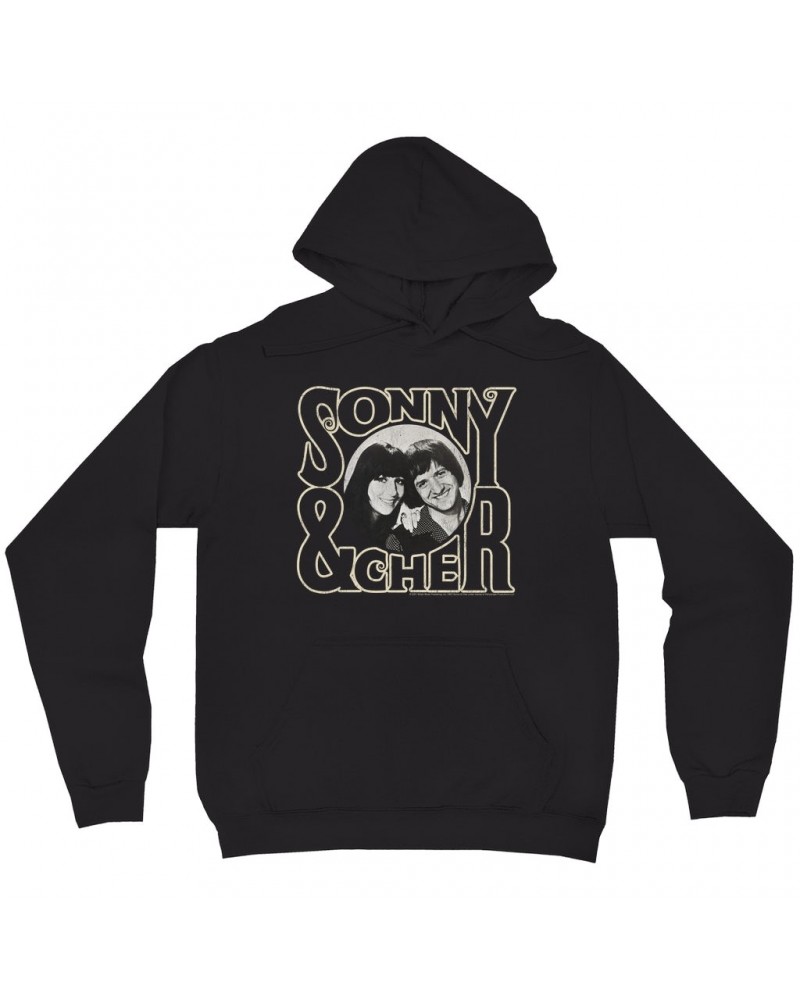 Sonny & Cher Hoodie | Retro Logo And Photo Distressed Hoodie $8.24 Sweatshirts