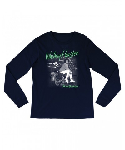 Whitney Houston Long Sleeve Shirt | I'm Your Baby Tonight Album Cover Green Design Shirt $10.28 Shirts